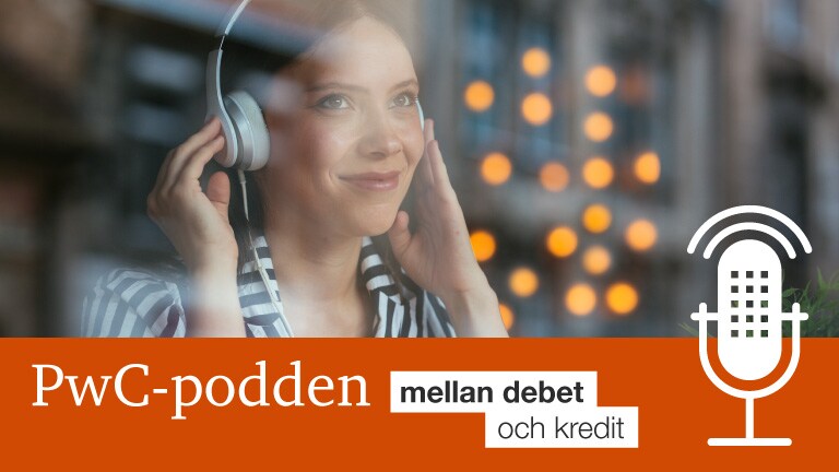banner för podcasten Mellan debet och kredit
